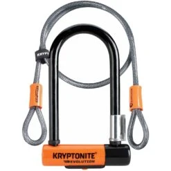 Kryptonite Evolution Mini-7 D Lock With Kryptoflex Cable Sold Secure Gold